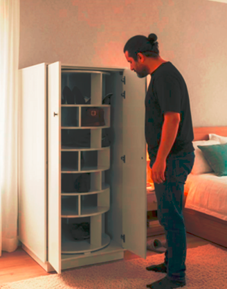 Rotating Shoe Display Cabinet - Modern Circular Shoe Organizer