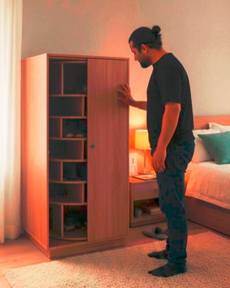 Rotating Shoe Display Cabinet - Modern Circular Shoe Organizer