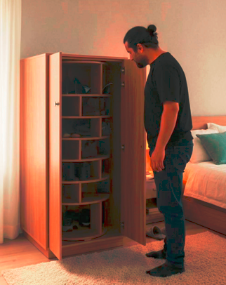Rotating Shoe Display Cabinet - Modern Circular Shoe Organizer
